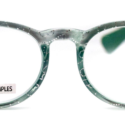 Grace, (Premium) Reading Glasses High End Readers +1.25 ..+3 Magnifying Glasses, Round Frame. (Metallic Silver, Green) NY Fifth Avenue.