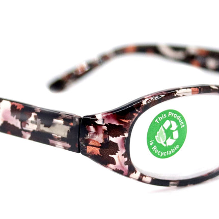 Isabella, (Premium) Reading Glasses, Fashion Reader (Leopard Brown) Print, Oval +4 +4.50 +5 High Magnification, NY Fifth Avenue (Wide Frame)