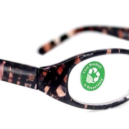 Isabella, (Premium) Reading Glasses, Fashion Reader (Zebra Brown) Animal Print Oval +4 +5 +6 High Magnification NY Fifth Avenue (Wide Frame)