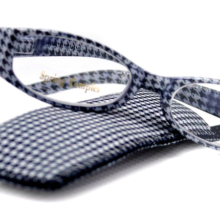 The Scottish, (Premium) Reading Glasses, High End Readers (Black) Hound Tooth +1.25.. +3 Magnifying Eyeglasses. Houndstooth NY Fifth Avenue
