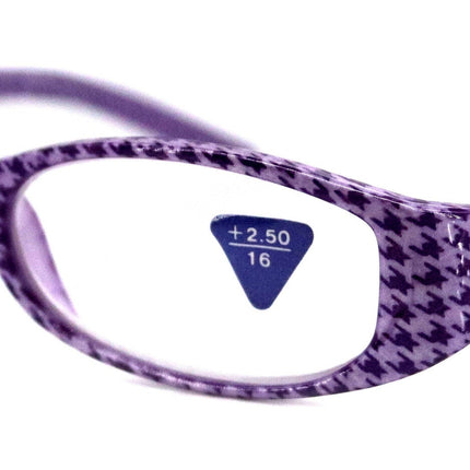 The Scottish, (Premium) Reading Glasses, High End Readers (Purple) Hound Tooth +1.25.. +3 Magnifying Eyeglasses. Houndstooth NY Fifth Avenue