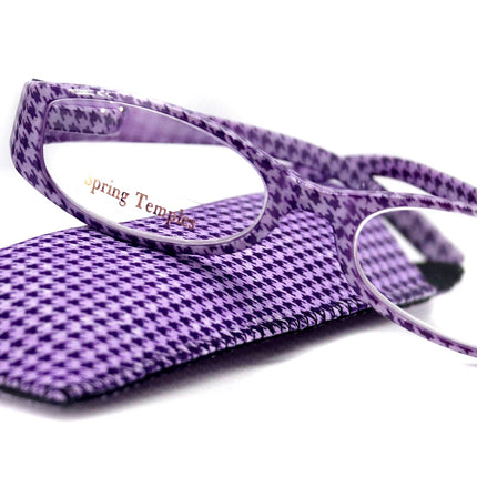 The Scottish, (Premium) Reading Glasses, High End Readers (Purple) Hound Tooth +1.25.. +3 Magnifying Eyeglasses. Houndstooth NY Fifth Avenue