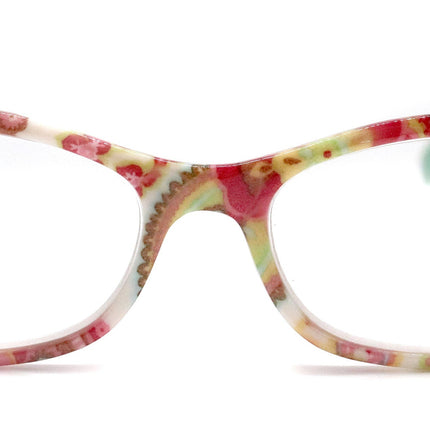 Frida, (Premium) Reading Glasses, High End Readers +1.25 .. +3 magnifying Eyeglasses, Square Optical Frame. (white) Paisley. NY Fifth Avenue