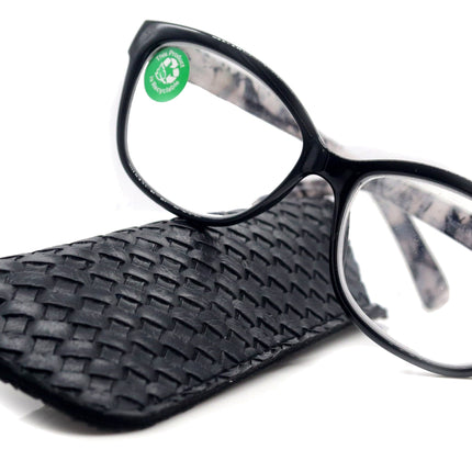 Savannah, (Premium) Reading Glasses, Fashion Reader, Square (Black, Grey Tortoise Shell) Spring Temple. Full Reader Lens. NY Fifth Avenue