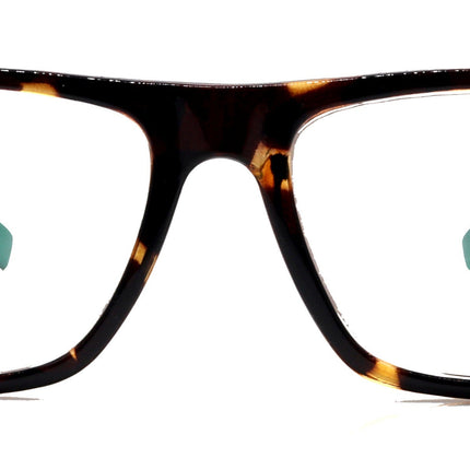 Brooklyn, (Premium) Reading Glasses, High End Reader +1.25...+3 Magnifying Eyeglasses (Tortoise Brown, Teal) Square Frame. NY Fifth Avenue
