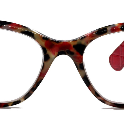 Venus, (Premium) Reading Glasses, High End Readers +1.25..+4 Magnifying glasses, Rectangular. Optical Frame (Tortoise Red) NY Fifth Avenue.