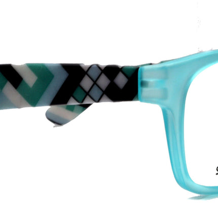 Monet, (Premium) Reading Glasses High End Readers +1 .. +3 Magnifying, Translucent (L Blue) Chevron Square. Optical Frame. NY Fifth Avenue.