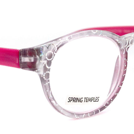 Grace, (Premium) Reading Glasses High End Readers +1.25 ..+3 Magnifying Glasses, Round Frame. (Metallic Silver, Pink) NY Fifth Avenue.