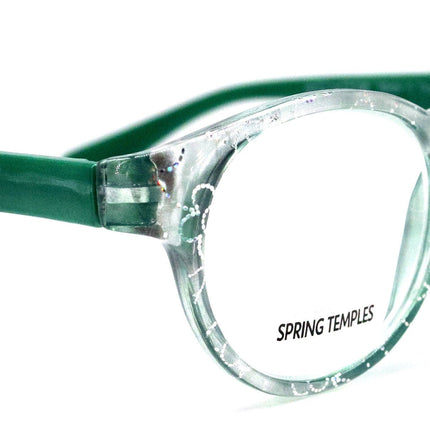 Grace, (Premium) Reading Glasses High End Readers +1.25 ..+3 Magnifying Glasses, Round Frame. (Metallic Silver, Green) NY Fifth Avenue.