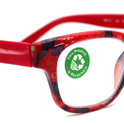 Persia, (Premium) Reading Glasses High End Reader, Magnifying Eyeglass, Square Optical Frame (Red, Blue n Orange) Paisley NY Fifth Avenue