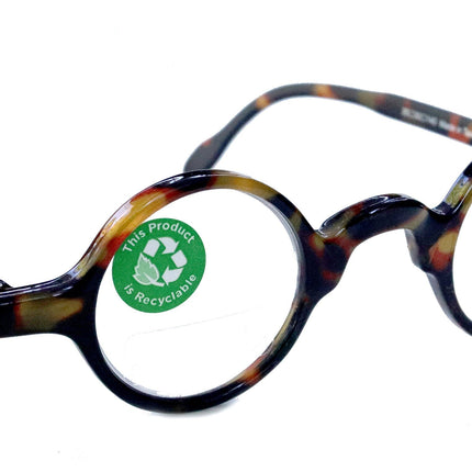 Picasso, (Premium) Reading Glasses, High End Readers +1.25 to +3 magnifying, Circle optical Frames. Round Tortoise (Brown) NY Fifth Avenue.