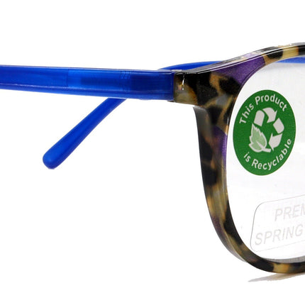 Ella, (Premium) Reading Glasses Round. High End Readers Modern Circle Style (Blue) Brown Tortoiseshell +1.25..+3 Magnifying NY Fifth Avenue