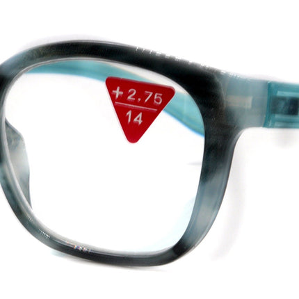 Coral, (Premium) Reading Glasses, High End Readers +1.25 to +3. Magnifying Glasses (Blue) Rectangular style. Optical Frame. NY Fifth Avenue.
