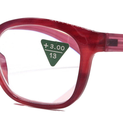 Coral, (Premium) Reading Glasses, High End Readers +1.25 to +3. Magnifying Glasses (Pink) Rectangular style. Optical Frame. NY Fifth Avenue.