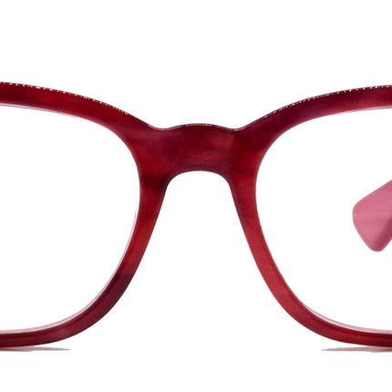 Coral, (Premium) Reading Glasses, High End Readers +1.25 to +3. Magnifying Glasses (Pink) Rectangular style. Optical Frame. NY Fifth Avenue.