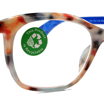 Venus, (Premium) Reading Glasses, High End Readers +1.25..+4 Magnifying glasses, Rectangular. Optical Frame (Tortoise Blue) NY Fifth Avenue.