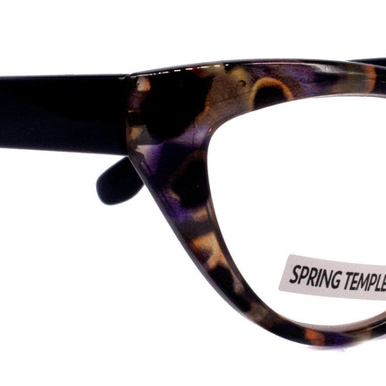 Lynx, (Premium) Reading Glass, High End Readers +1.25..+3 Magnifying, Cat Eye optical Frame, Tortoise Shell (Brown, Purple) NY Fifth Avenue
