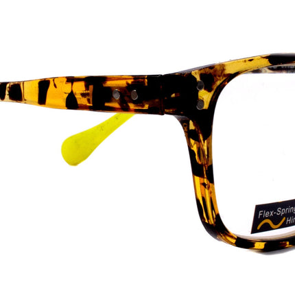 Milan, (Premium) Reading Glasses HighEnd Reader +1.25..+3 Magnifying Optical Square Square Style Tortoise Brown n (Yellow) NY Fifth Avenue