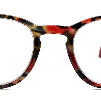 Ella, (Premium) Reading Glasses Round. High End Readers Modern Circle Style (Red) Brown Tortoiseshell +1.25..+3 Magnifying NY Fifth Avenue