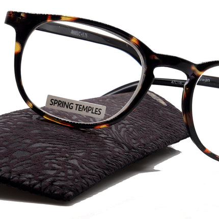 Ella, (Premium) Reading Glasses Round. High End Readers Modern Circle Style (Black) Brown Tortoiseshell +1.25..+3 Magnifying NY Fifth Avenue