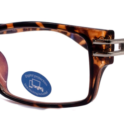 The Hudson, (Blue Light Glasses) Reading Glasses, No Magnification W/ A/R AntiGlare, Reduce Eyestrain (Brown Tortoise Shell) NY Fifth Avenue