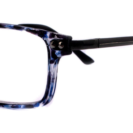 Vienna, (Premium) Reading Glasses, High End Fashion Readers (Black) Rectangular +1.25..+3 Magnifying Metal Thin Temple. NY Fifth Avenue.