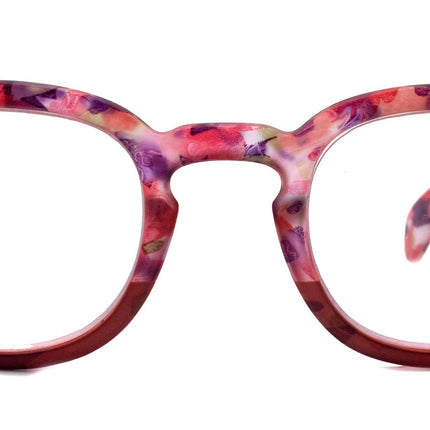 Autumn, (Premium) Reading Glasses High End Readers +1.25, +1.50 to +3.00 Round Style. optical Frame, (Pink, Purple Floral) NY Fifth Avenue.