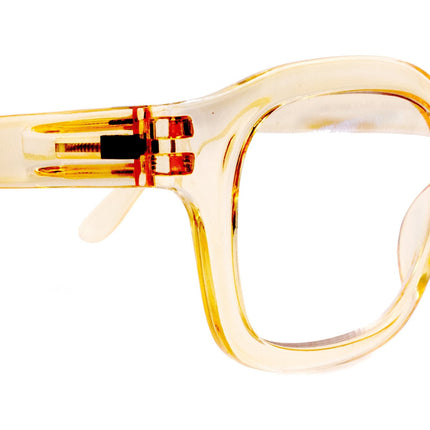 Apollo, (Blue Light Glasses) AR Coating (Anti Glare) (Translucent Yellow) Reading Glasses, No prescription, Gamers (Square) NY Fifth Avenue