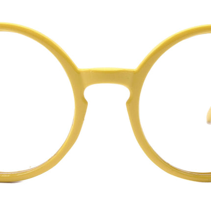 Mabel, (Premium) True Round vintage Reading Glasses) (Yellow) Circle Eye, Medium,  NY Fifth Avenue