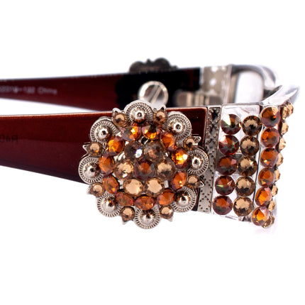 The Medallion, (Bling) Reading Glasses for Women W (Light Colorado, Cooper) Genuine European Crystals  (Brown) Berry Concho NY Fifth Avenue