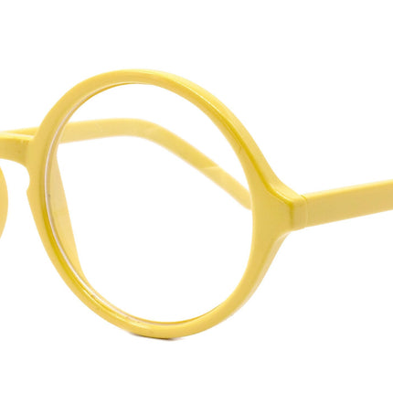 Mabel, (Premium) True Round vintage Reading Glasses) (Yellow) Circle Eye, Medium,  NY Fifth Avenue