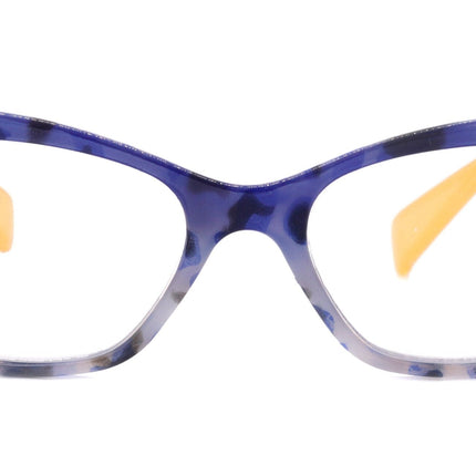 Jane, (Premium) Reading Glasses, High End Readers +1.25..+3 Magnifying Glasses (Blue, Yellow) Cat Eye, NY Fifth Avenue