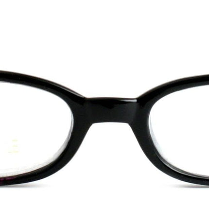 Isabella, (Bling) Reading Glasses Women W (Fuchsia, Hematite) Genuine European Crystals  (Purple Floral Print)  NY Fifth Avenue (Wide Frame)