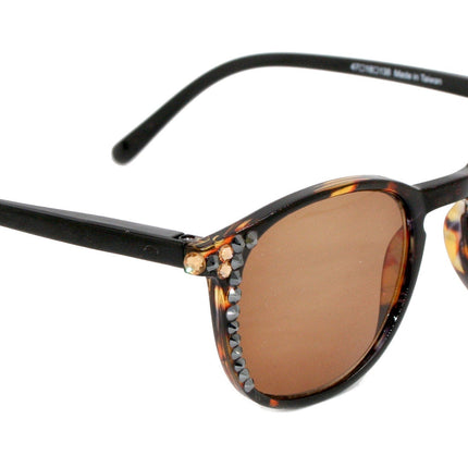 Maya, (Bling) (Sunglass Reader) (No Bifocal) 4 Women W (Hematite, L. Colorado) Genuine European Crystals (Black Brown) NY Fifth Avenue