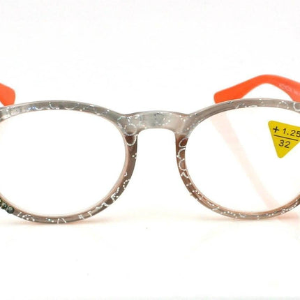 Grace, (Bling) Reading Glasses for Women W (Black Diamond, Tangerine) Genuine European Crystals (Metallic Silver, Orange)  NY Fifth Avenue