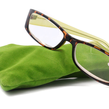 All Favorite, (Premium) Reading Glasses High End Fashion Reader Rectangular Style (Lime Green, Tortoise Brown) +4 +4.5 +5 +6 NY Fifth Avenue