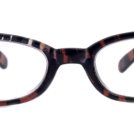 Isabella, (Bling) Reading Glasses Women W (Cooper, Light Colorado) Genuine European Crystals, Animal Print NY Fifth Avenue (Wide Frame)