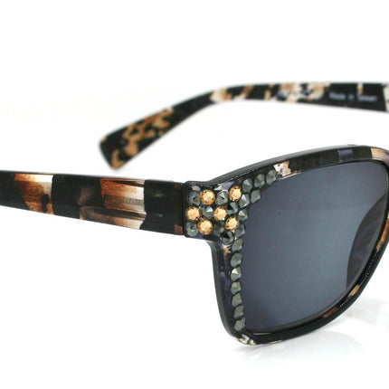 Oasis, (Bling) Sun Readers (No Bifocal) W (Hematite, L. Colorado) Genuine European Crystals  (Brown) Tortoiseshell NY Fifth Avenue