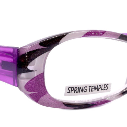 Dashing Stripes, (Premium) Reading Glasses High End Reader +1.25..+3.25 Magnifying, Rectangular (Purple) Optical Frame. NY Fifth Avenue
