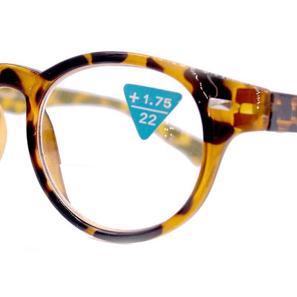 Brook, (Line Bifocal) (Premium) Reading Glasses, High-End Readers +1.25 to +3 Magnifying, Fashion Round (Tortoise Brown) NY Fifth Avenue