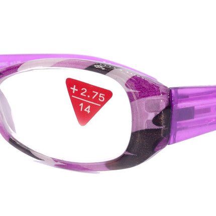 Dashing Stripes, (Premium) Reading Glasses High End Reader +1.25..+3.25 Magnifying, Rectangular (Purple) Optical Frame. NY Fifth Avenue