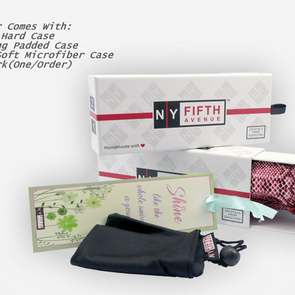 Elsa, (Bling) Reading Glasses for women  w (L. Rose, Black Diamond) Genuine European Crystals (White, yellow)   +1.50..+3 NY Fifth Avenue