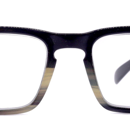 Piper, (Bling) Reading Glasses for Women W (Black Diamond, Hematite) Genuine European Crystals (Black Brown Faded Stripes) NY Fifth Avenue