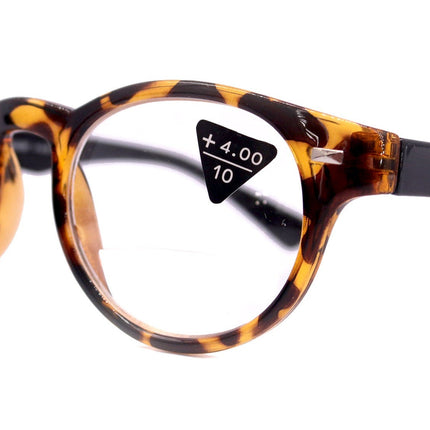 Brook, (Line Bifocal) Premium Reading Glasses, High-End Readers 1.25 to 3 Magnifying, Fashion Round (Tortoise Brown, Black) NY Fifth Avenue