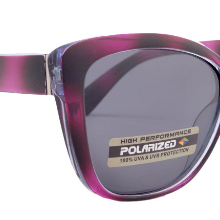 Avery, (Polarized) Women Sunglasses, 1.1mm Polarized Grey Lenses, 100% UVA UVB Protection (Purple Stripes) (Cat Eye) Trendy NY Fifth Avenue
