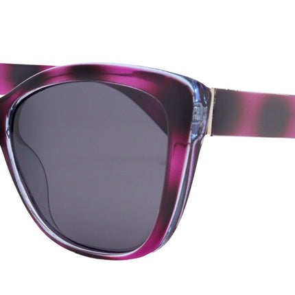 Avery, (Polarized) Women Sunglasses, 1.1mm Polarized Grey Lenses, 100% UVA UVB Protection (Purple Stripes) (Cat Eye) Trendy NY Fifth Avenue