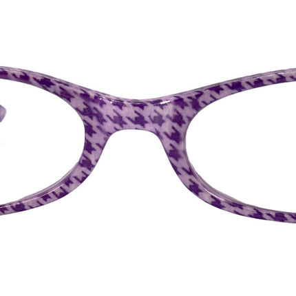 The Scottish, (Bling) Reading Glasses Embellished w (Amethyst)   (Hounds Tooth Check) Rectangular (Purple) NY Fifth Avenue