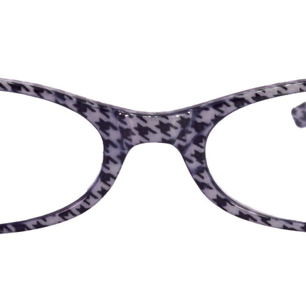 The Scottish, (Bling) Reading Glasses with (Clear, Hematite)   (Hounds Tooth Check) Rectangular (Black) NY Fifth Avenue