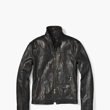 Handmade Wire Collar Leather Jacket