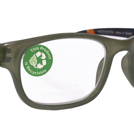 Jade, Premium Reading Glasses High End Reading Glass +1.25 to +6.00 magnifying glasses, Square, Olive green, optical Frames